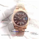 Copy Rolex Day-Date 36MM President Watch - Chocolate Face Rose Gold President Band